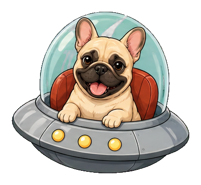 Preview for French Bulldog Spaceship Sticker