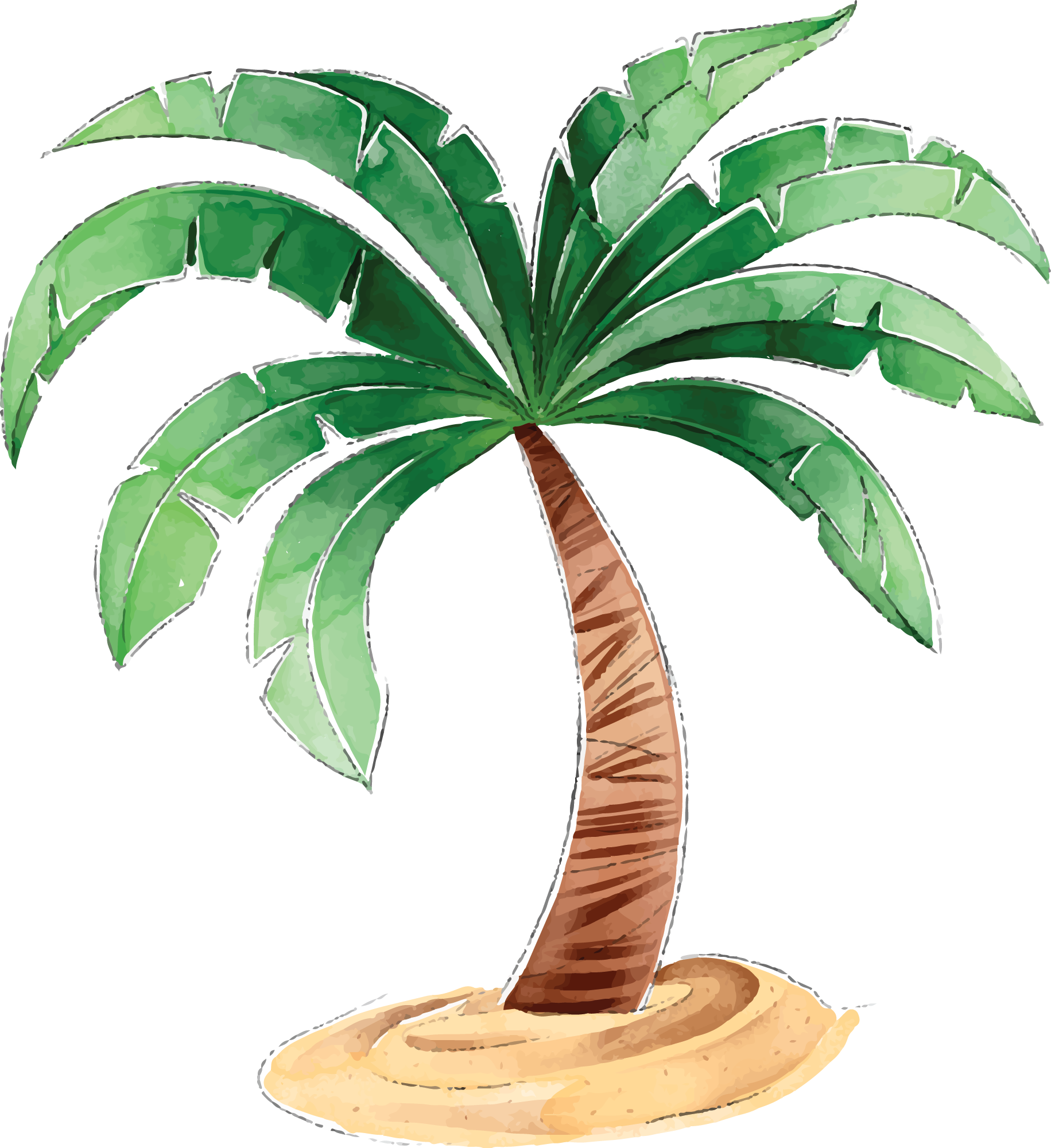 Preview for Palm-tree-island-illustration-summer-watercolor-sticker-28a3f