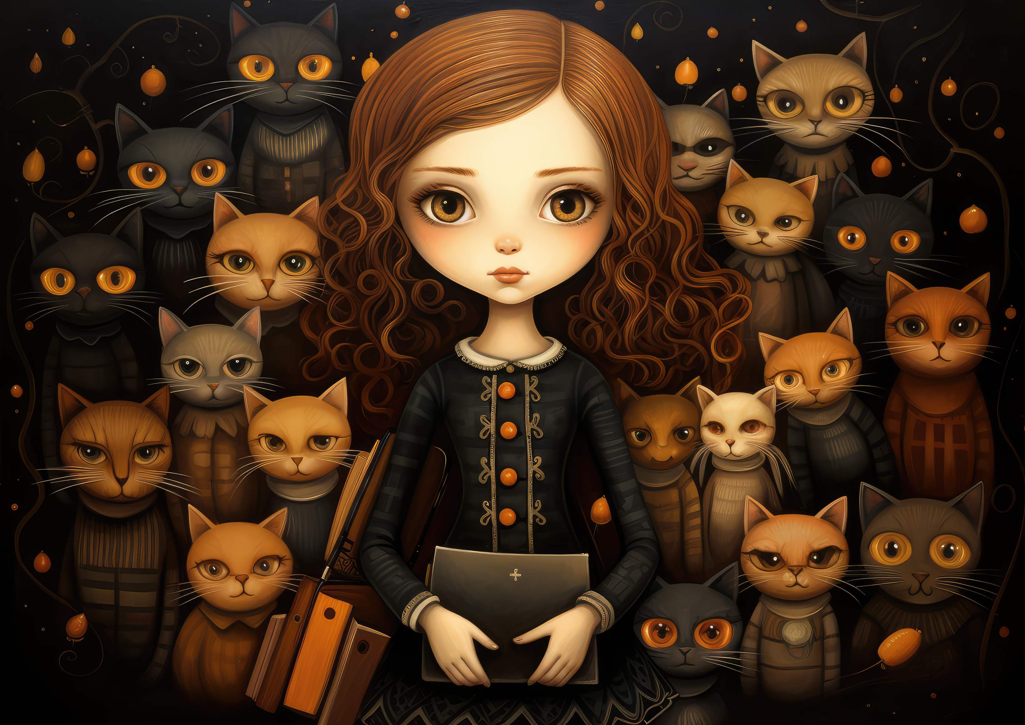 Preview for Whimsical-feline-gathering-art-accessories-background-1829c