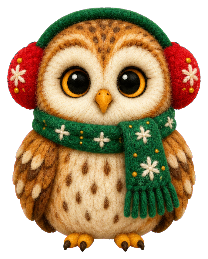 Preview for Christmas Owl In Festive Earmuffs