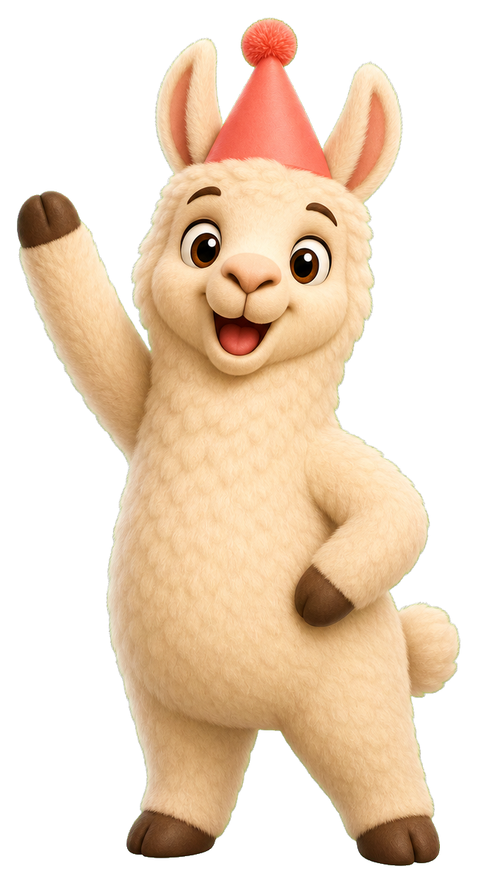 Preview for Llama Party Mascot Sticker
