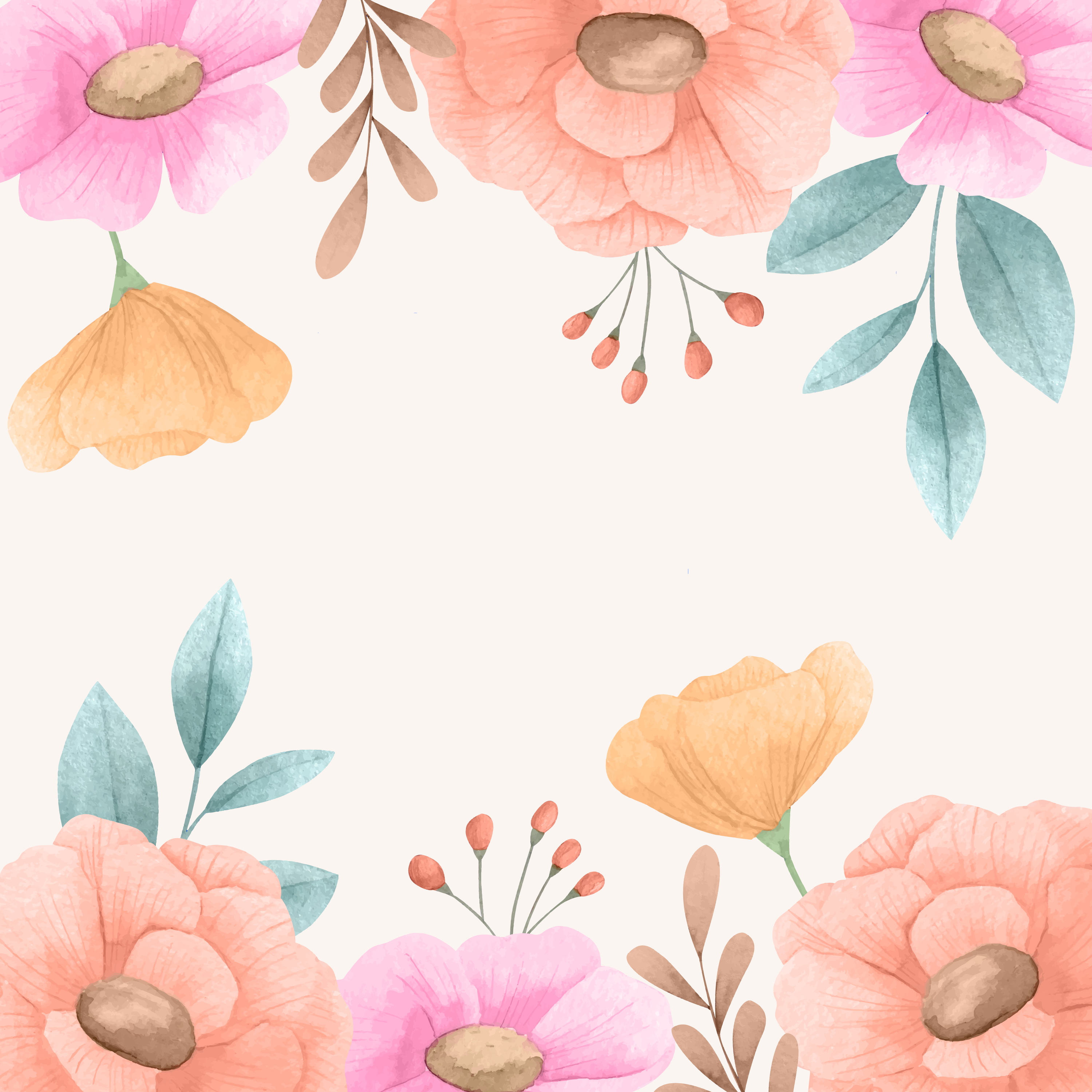 Preview for Floral-frame-watercolor-design-mothers-day-background-12653