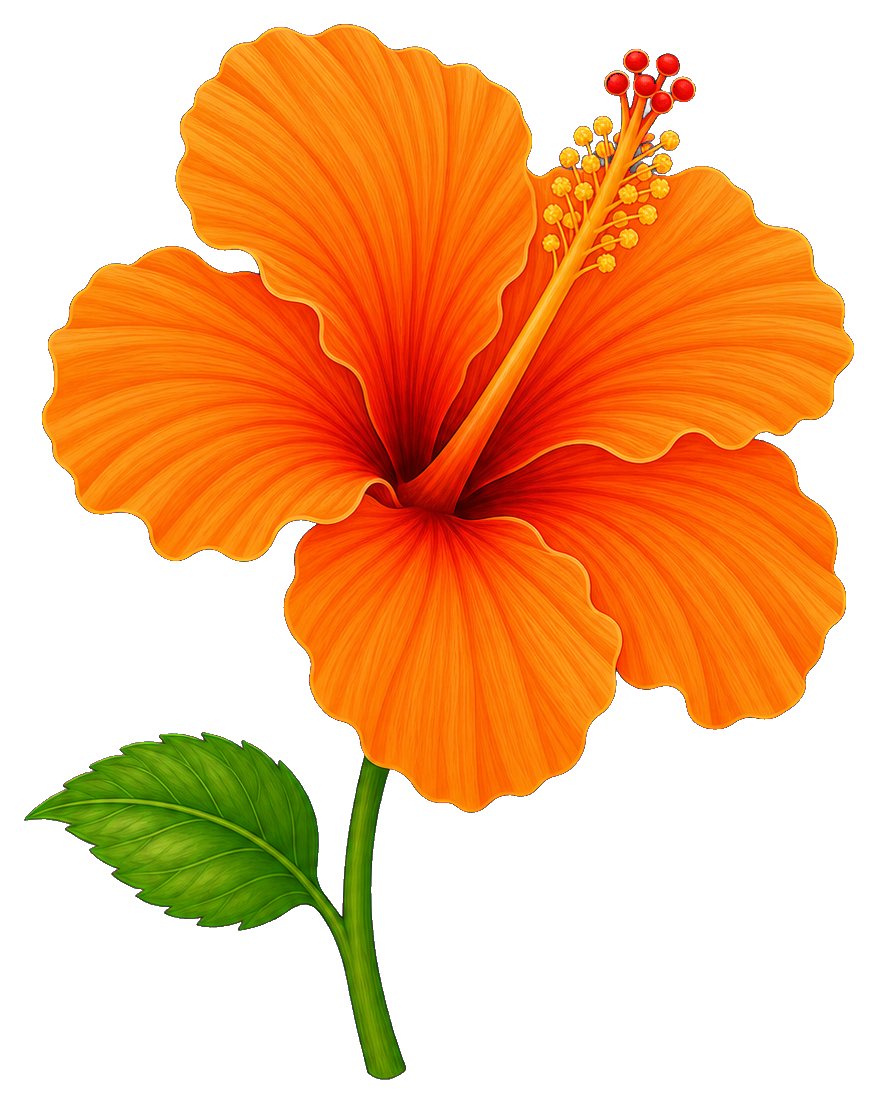 Preview for Orange Hibiscus Stem Sticker