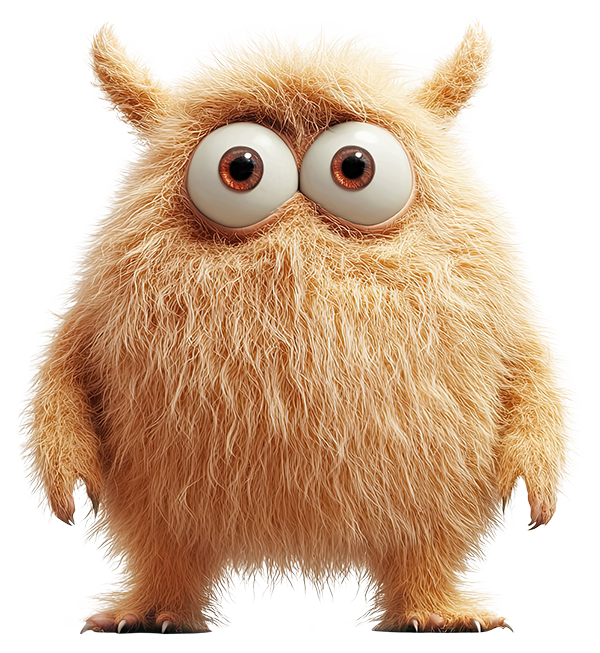 Preview for Cartoon-fluffy-creature-monsters-sticker-dc59b