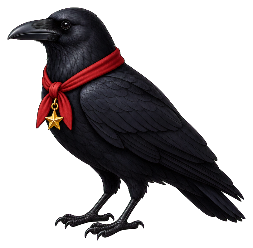 Preview for Red Scarf Raven Sticker Graphic
