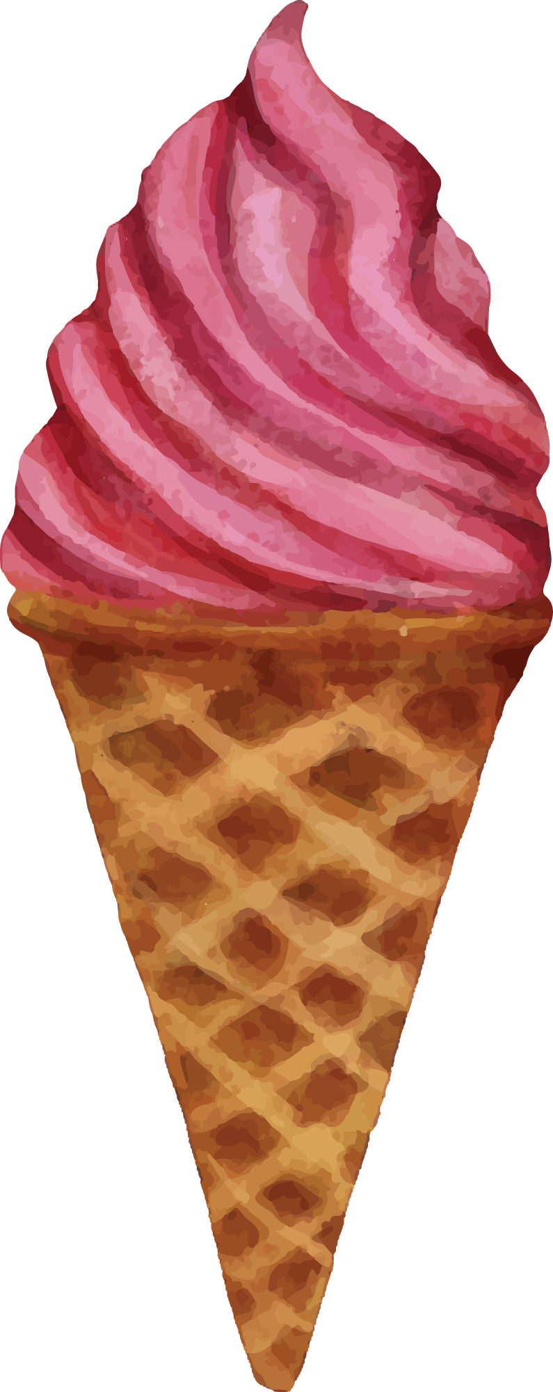Preview for Pink-ice-cream-cone-summer-watercolor-sticker-d75bf