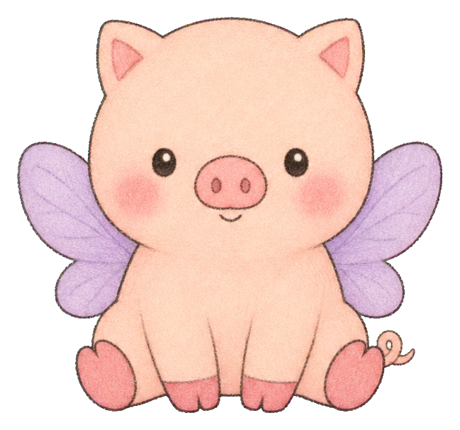 Preview for Kawaii Pig Fairy Wings Sticker
