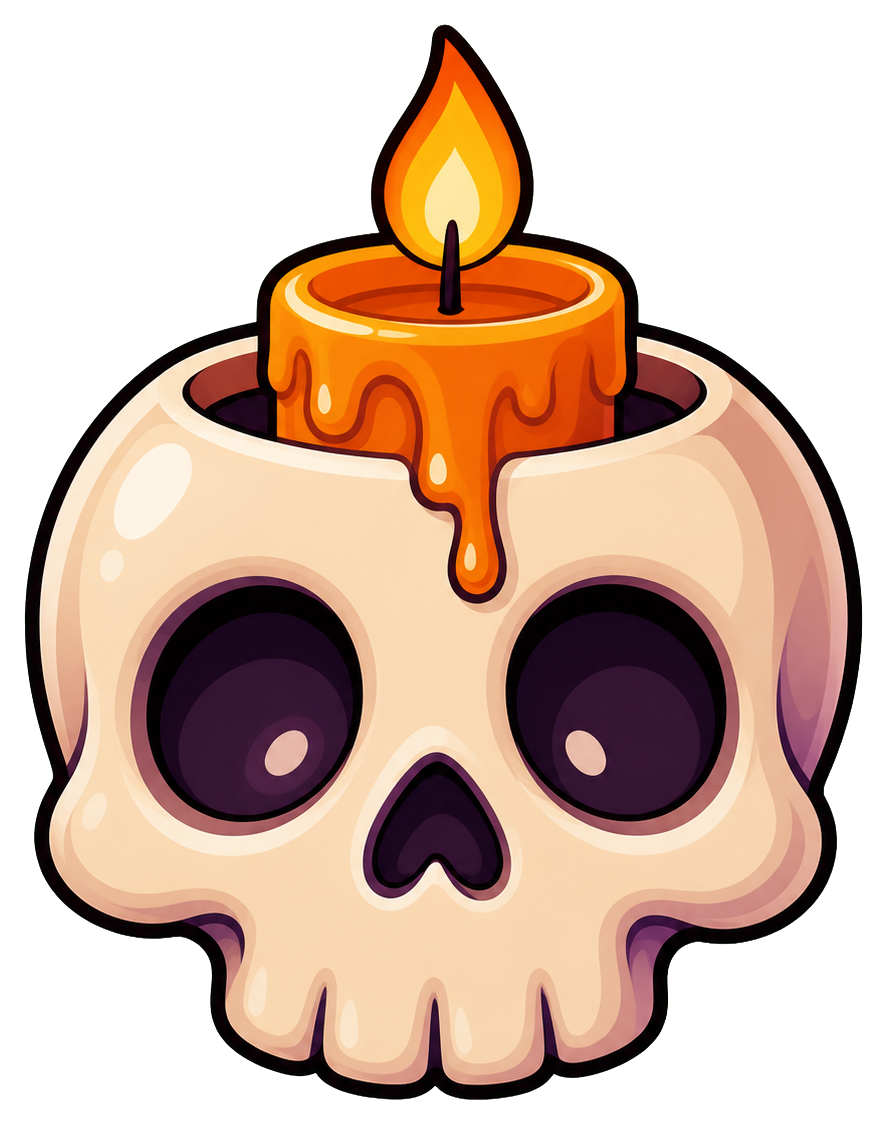 Preview for Candle Skull Holder Halloween Sticker