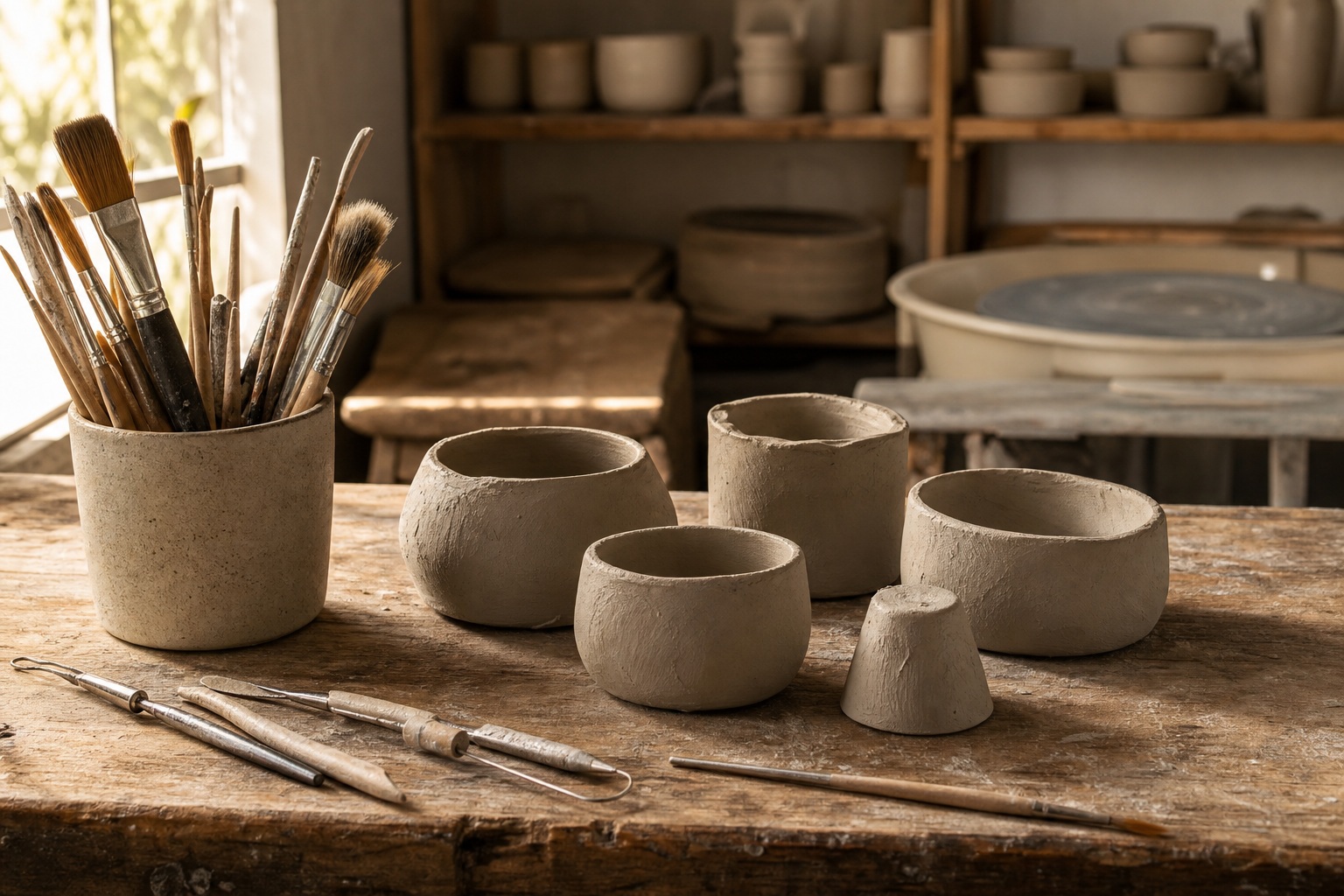 Preview for Warm Side Light Brush And Clay Pieces Background