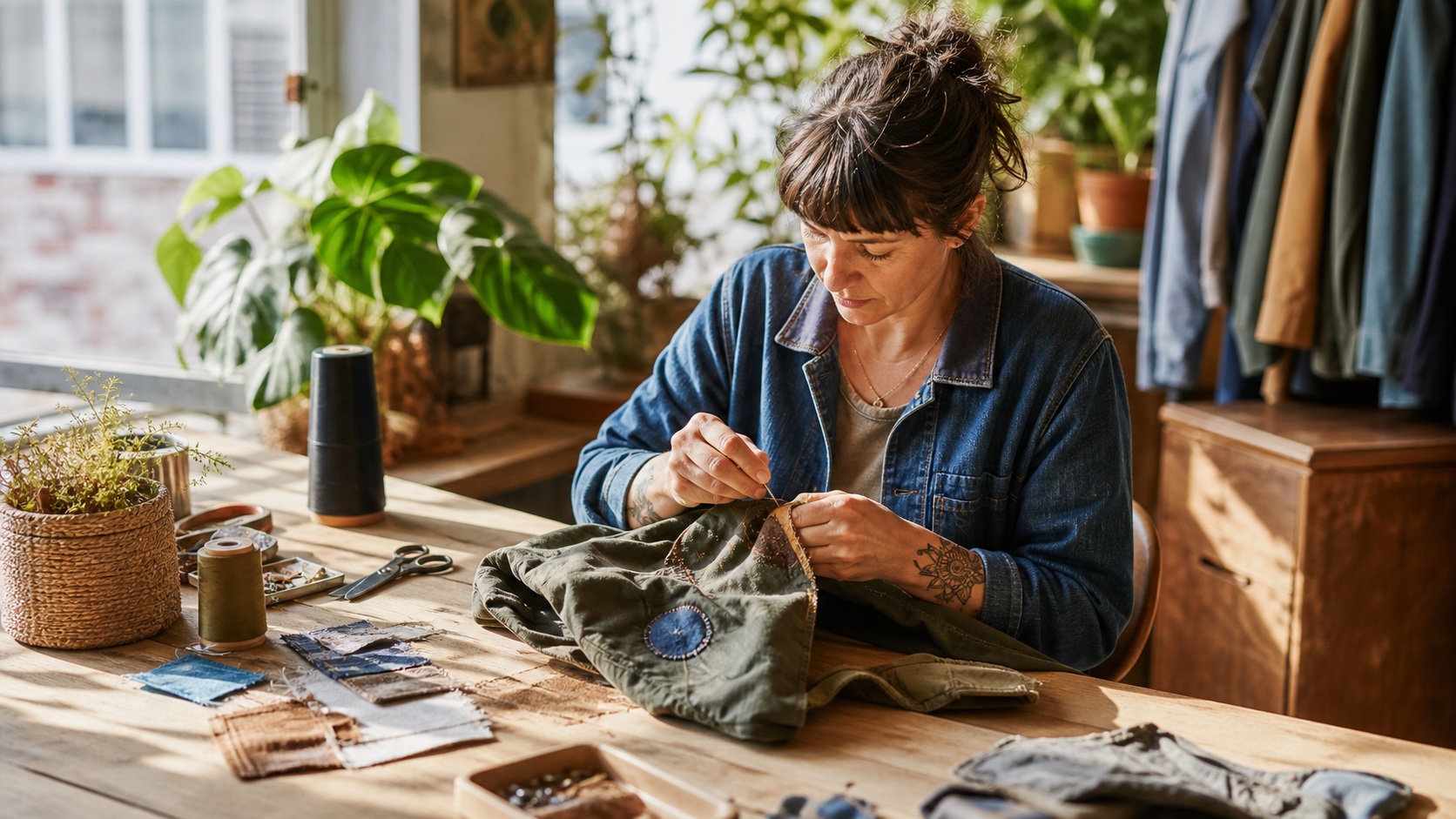 Preview for Clothing Repair Sustainable Living Background