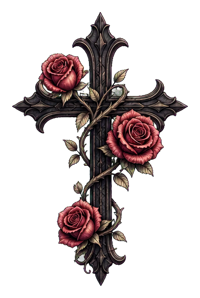 Preview for Rose Vine Cross Sticker