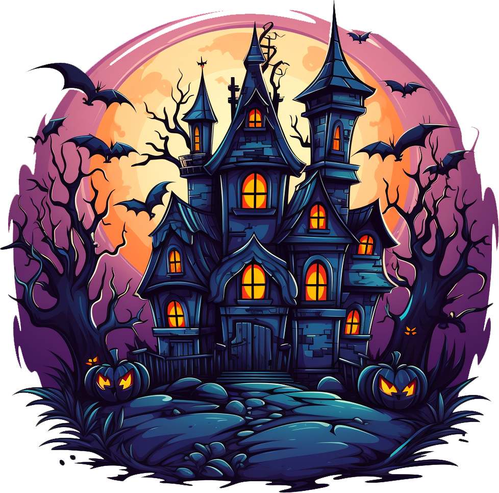 Preview for Halloween-haunted-mansion-illustration-haunted-house-sticker-379a9