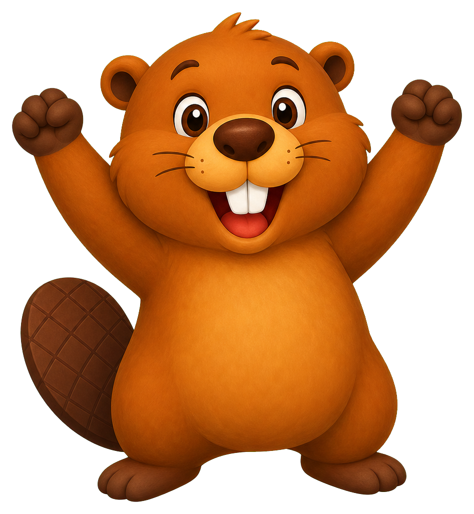 Preview for Cheering Beaver Sticker Graphic
