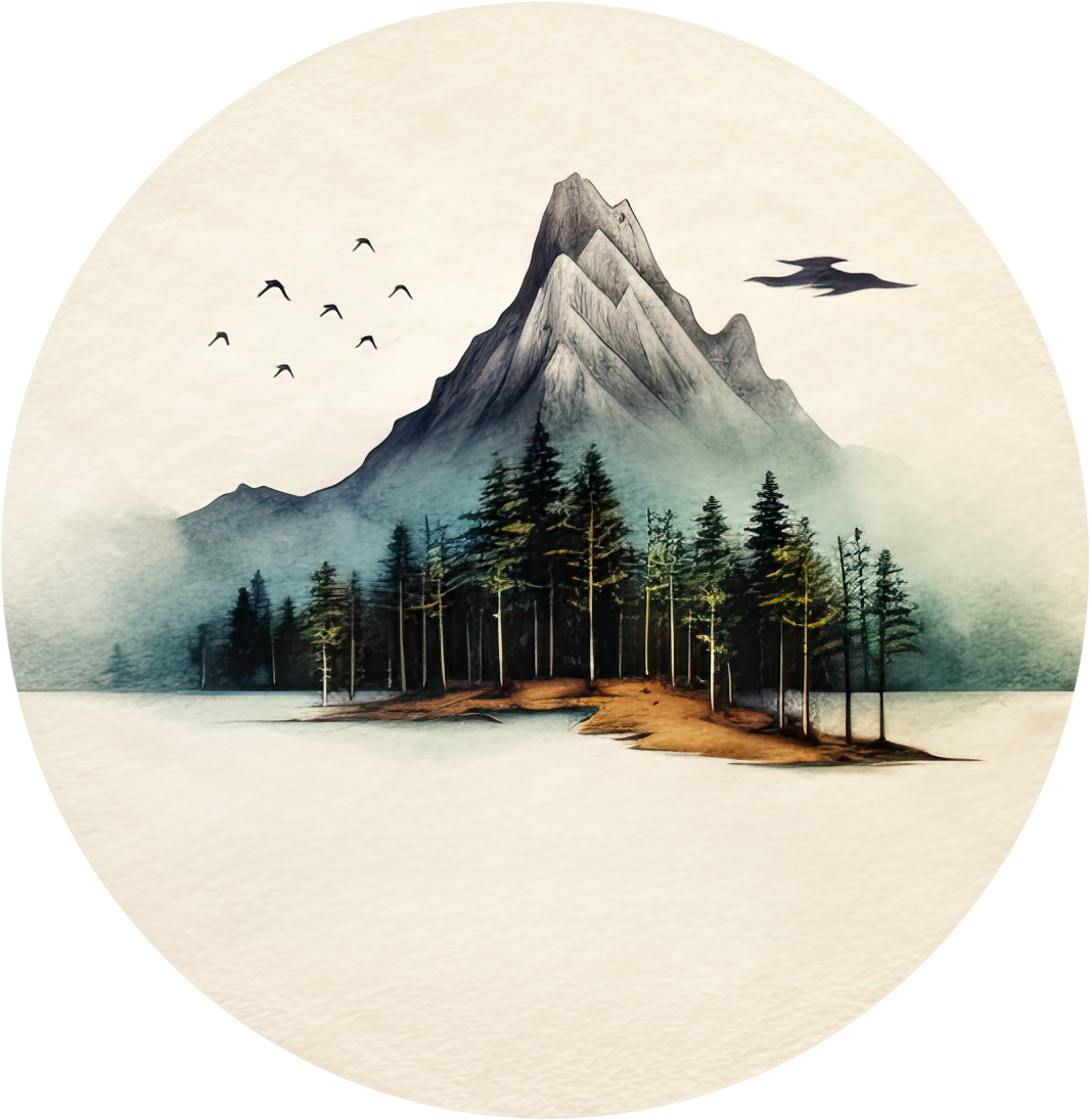 Preview for Serene-mountain-landscape-art-logo-mountain-sticker-7f13d