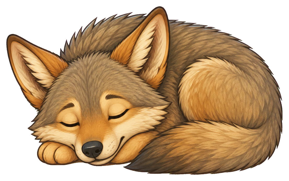 Preview for Sleepy Coyote Sticker Graphic