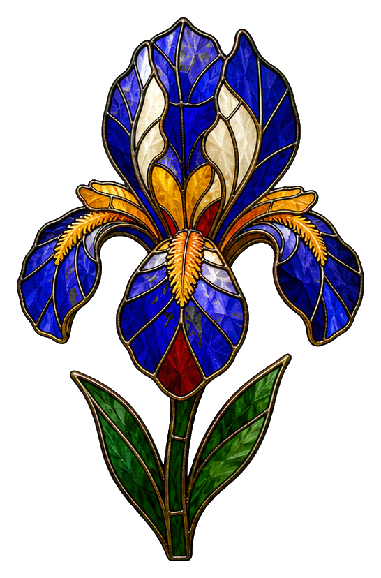Preview for Stained Glass Iris Sprig Sticker
