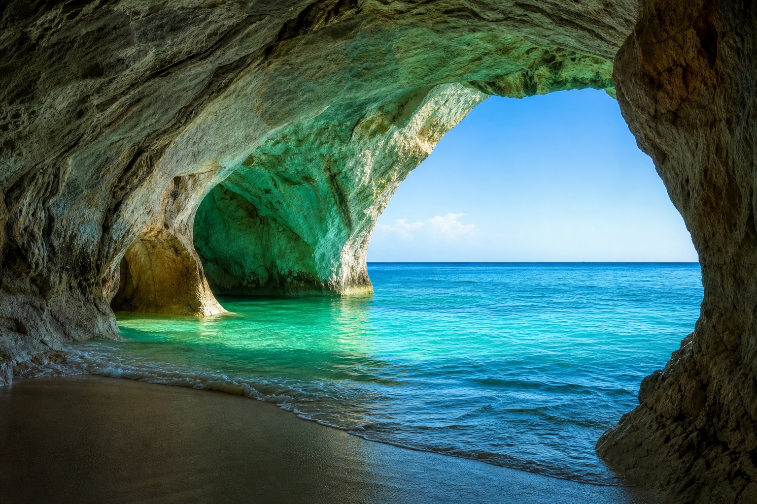Preview for Emerald Sea Cave Coastal Background