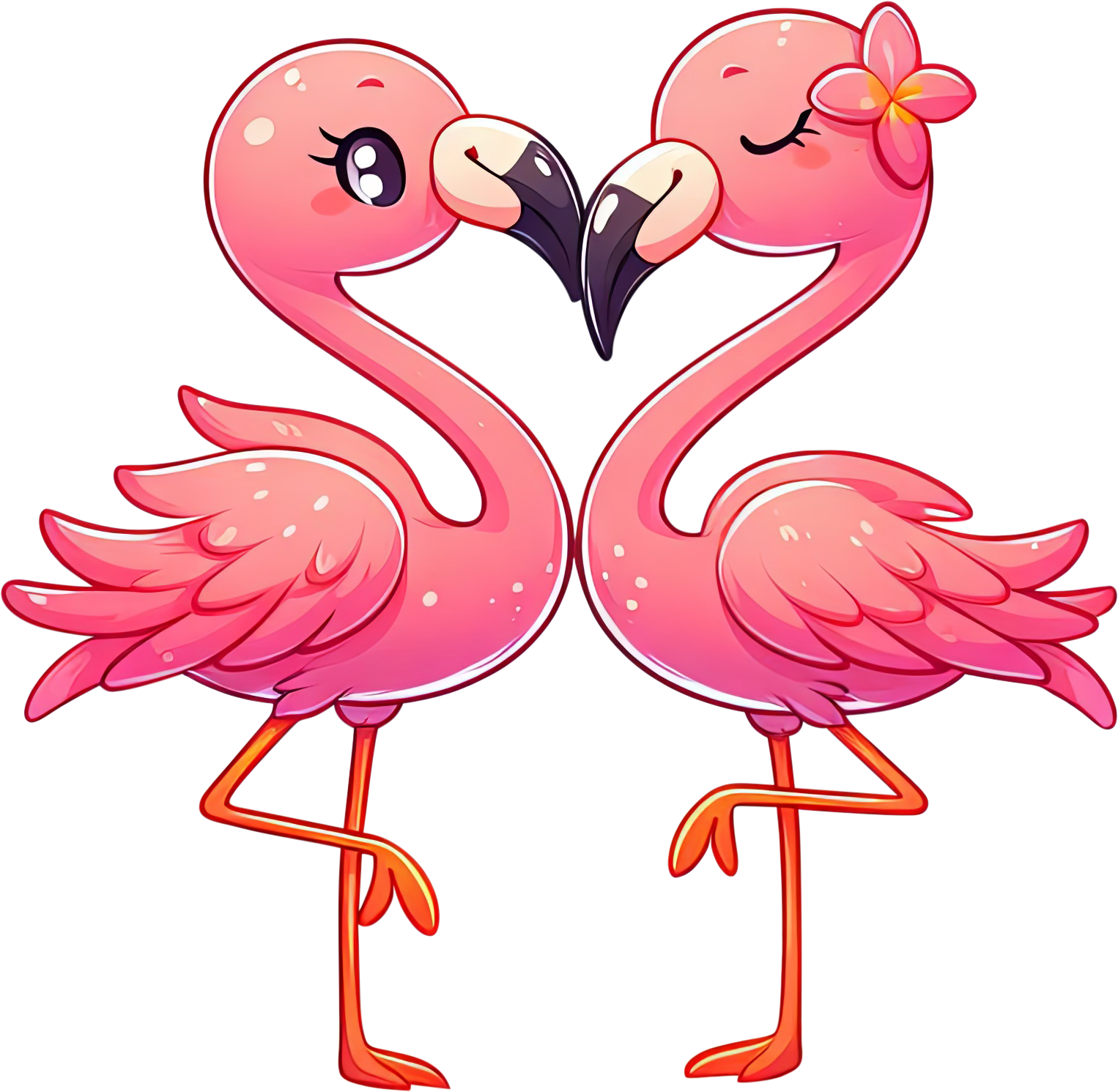 Preview for Kissing-flamingos-illustration-love-characters-sticker-138c5