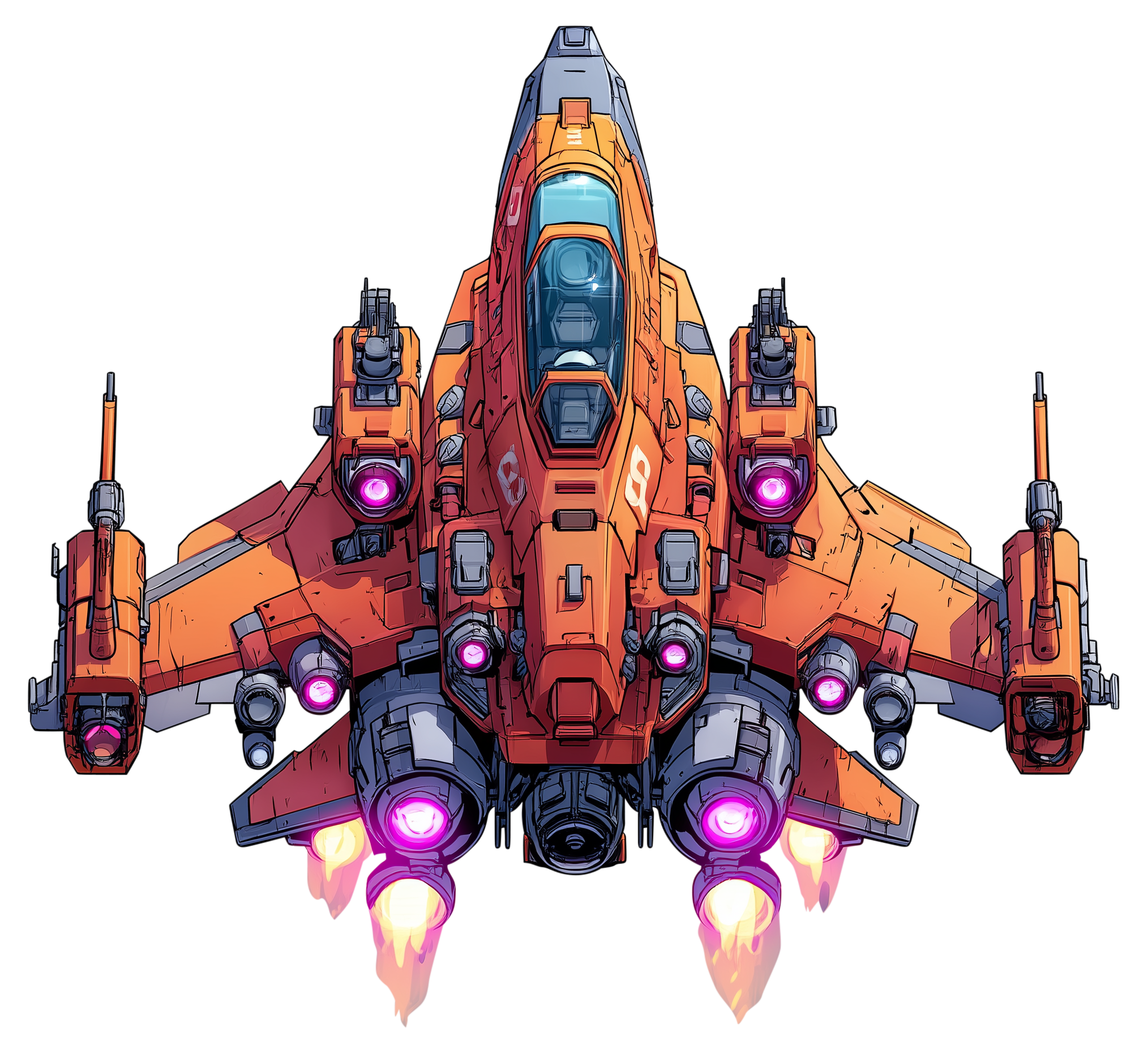 Preview for Futuristic-fighter-jet-illustration-spaceship-sticker-1411a