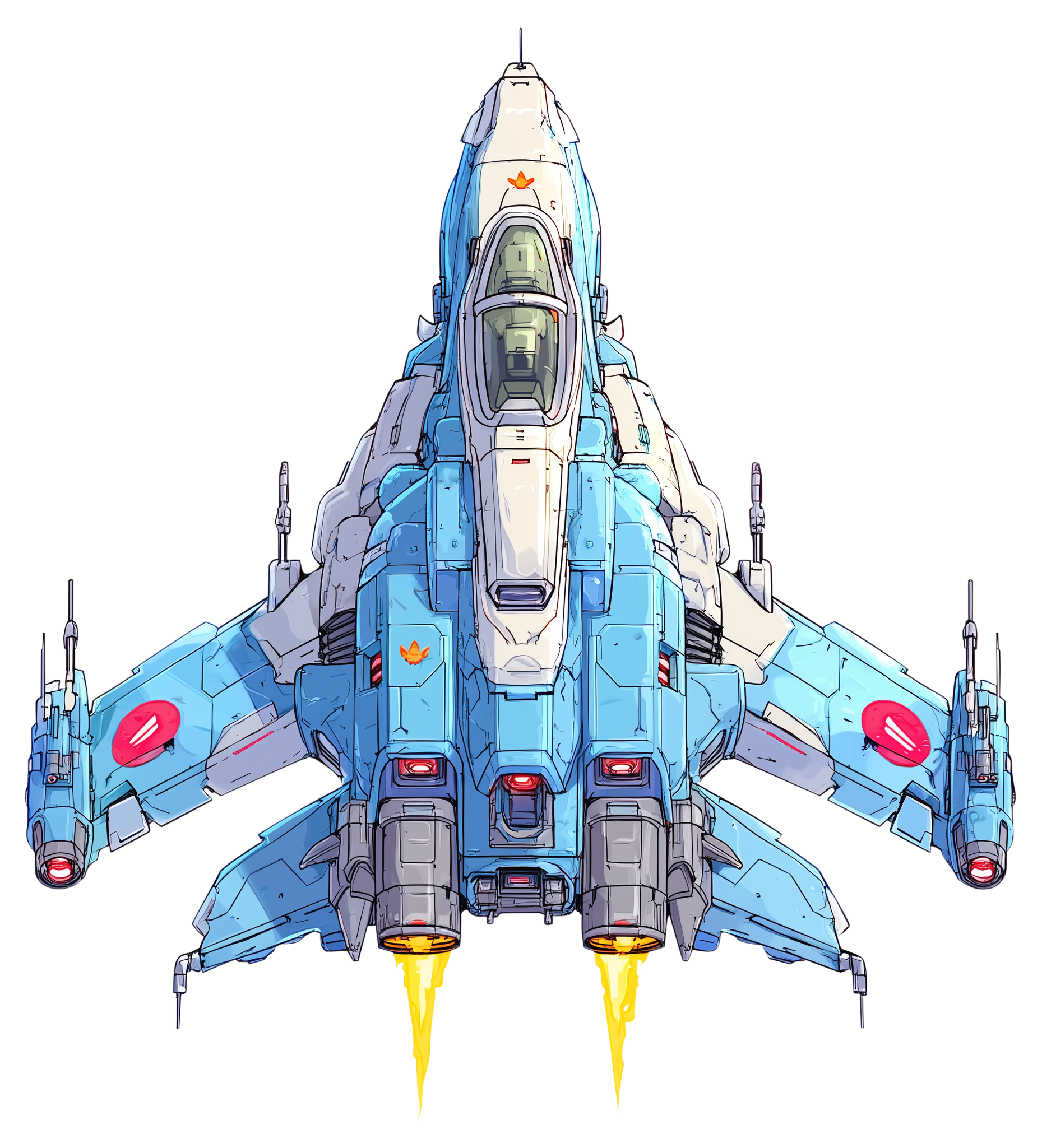 Preview for Futuristic-fighter-jet-pixel-art-spaceship-sticker-29463