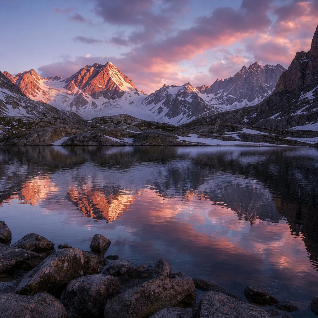 Preview for Alpine Sunrise Reflection Background