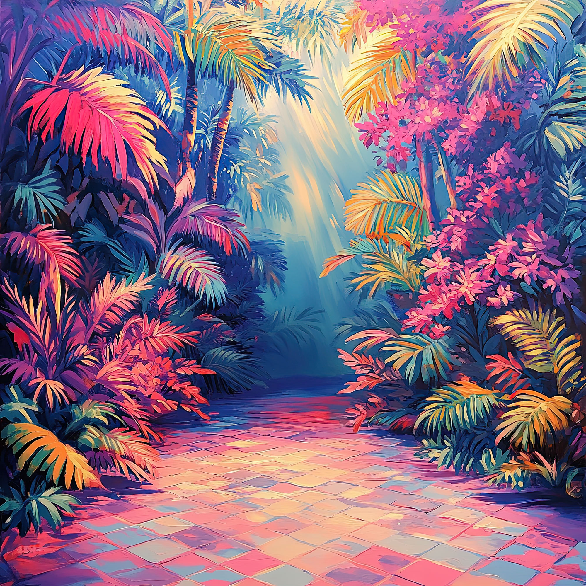 Preview for Vibrant-jungle-pathway-nature-backdrop-background-4cdd3