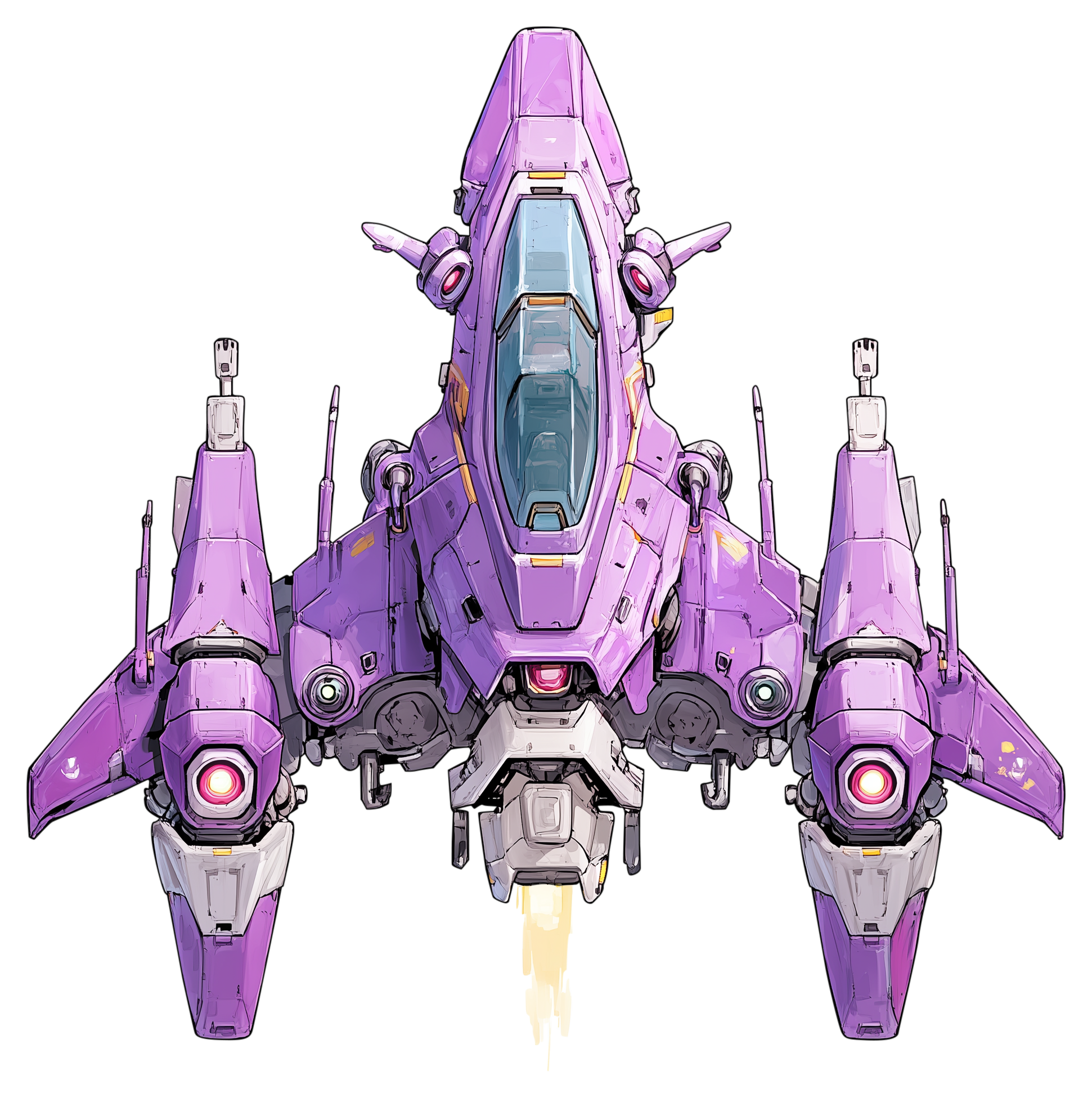 Preview for Purple-fighter-jet-illustration-spaceship-sticker-11a69