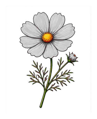 Preview for Pink Cosmos Stem Sticker For Floral Designs