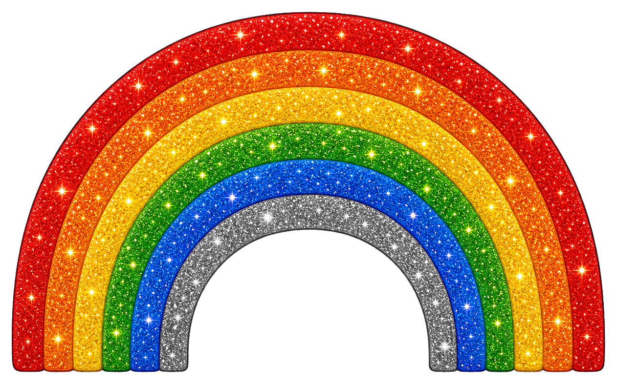 Preview for Rainbow Glitter Arc Sticker