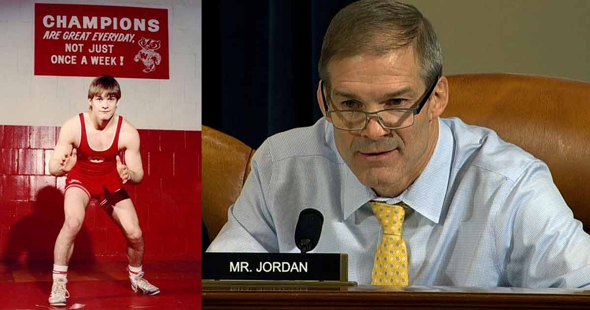 Split image of Michael Jordan poster beside a congressional hearing scene.