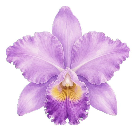 Preview for Lavender Cattleya Orchid Watercolor Sticker