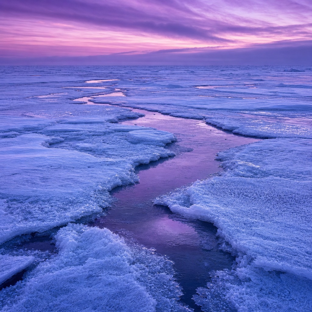 Preview for Violet Twilight Arctic Ice Field Background