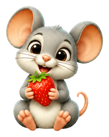 Preview for 3d Garden Animals Mouse With Strawberry