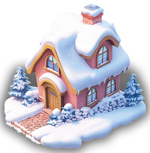 Preview for Winter-pink-house-illustration-building-sticker-4c041