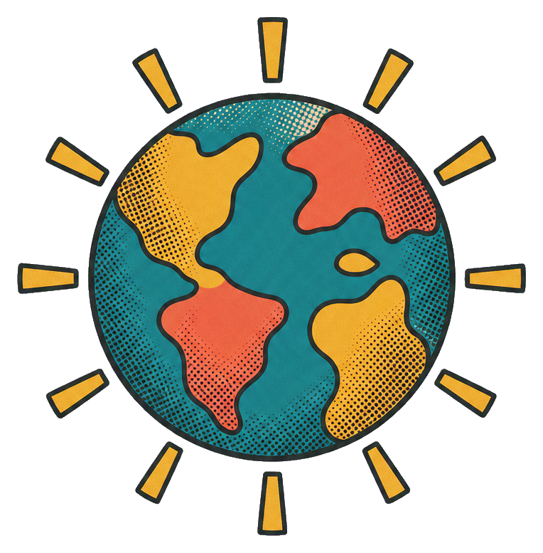 Preview for Retro Halftone Earth Sticker