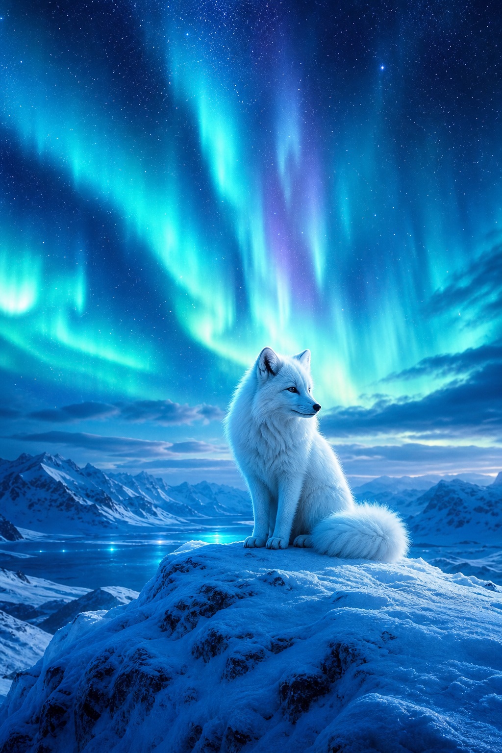 Preview for Aurora Fox Winter Background