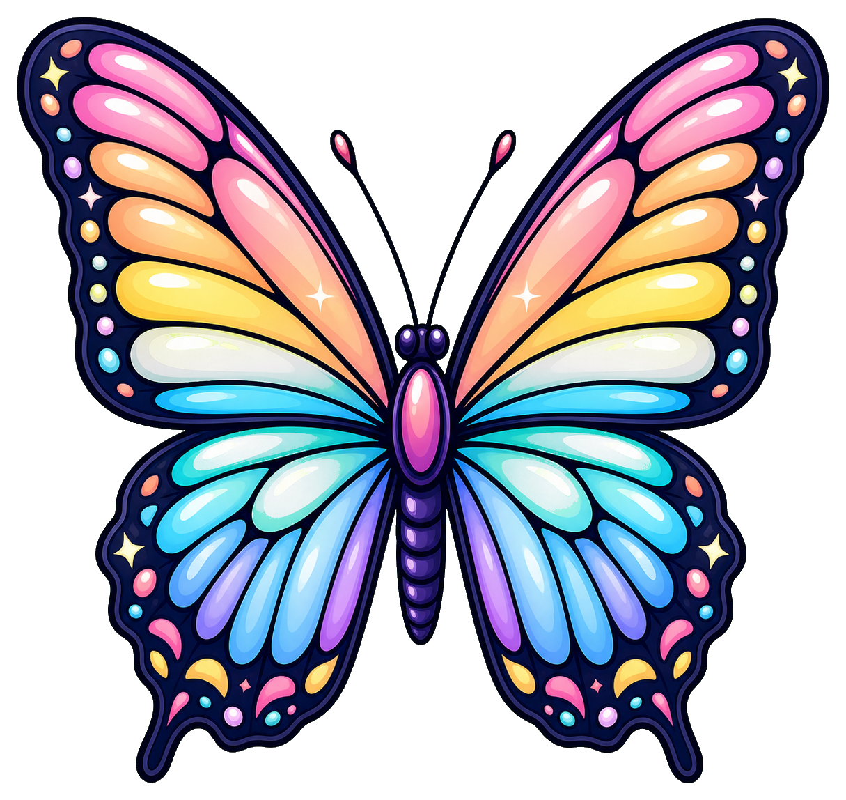Preview for Pastel Rainbow Butterfly Sticker