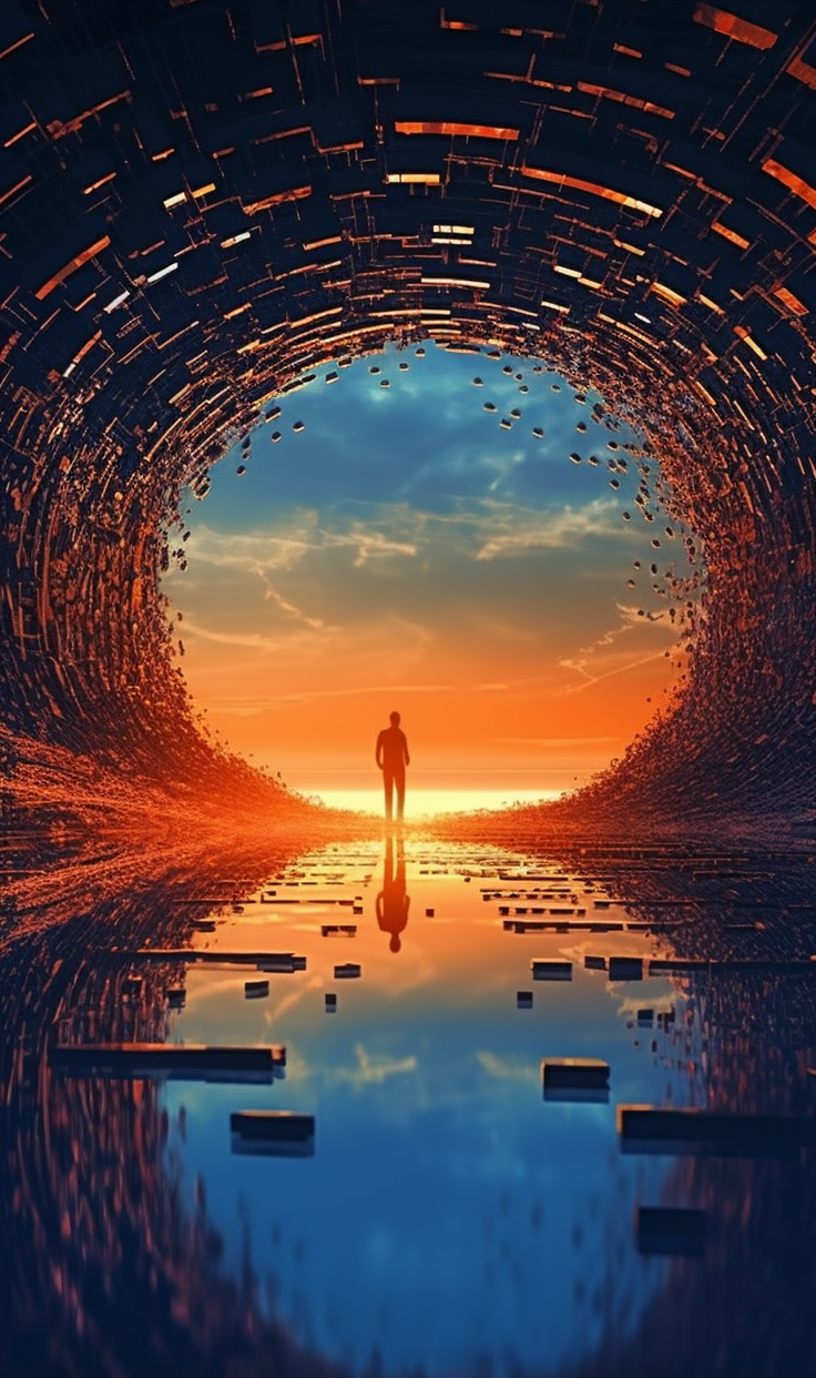 Preview for Surreal-tunnel-to-vibrant-horizon-ai-phone-background-3645d
