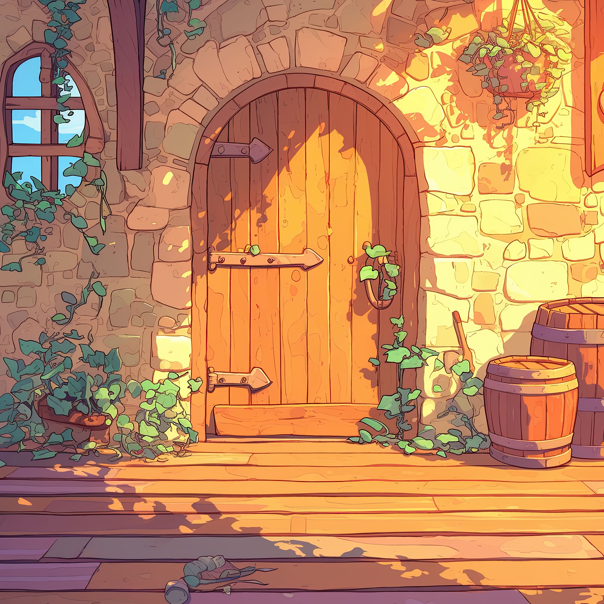 Preview for Medieval-doorway-illustration-interior-backdrop-background-9ed0a