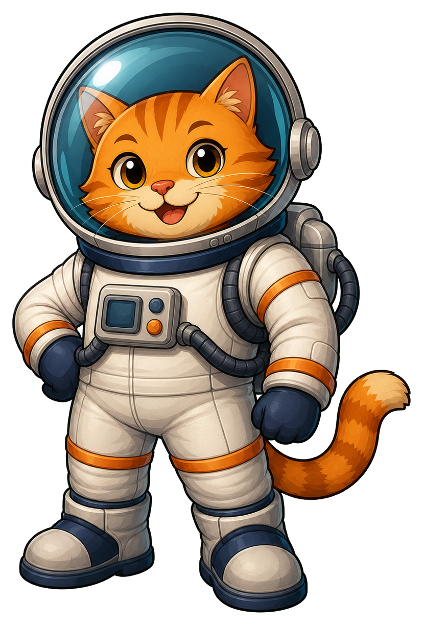 Preview for Astronaut Cat Sticker For Creative Designs