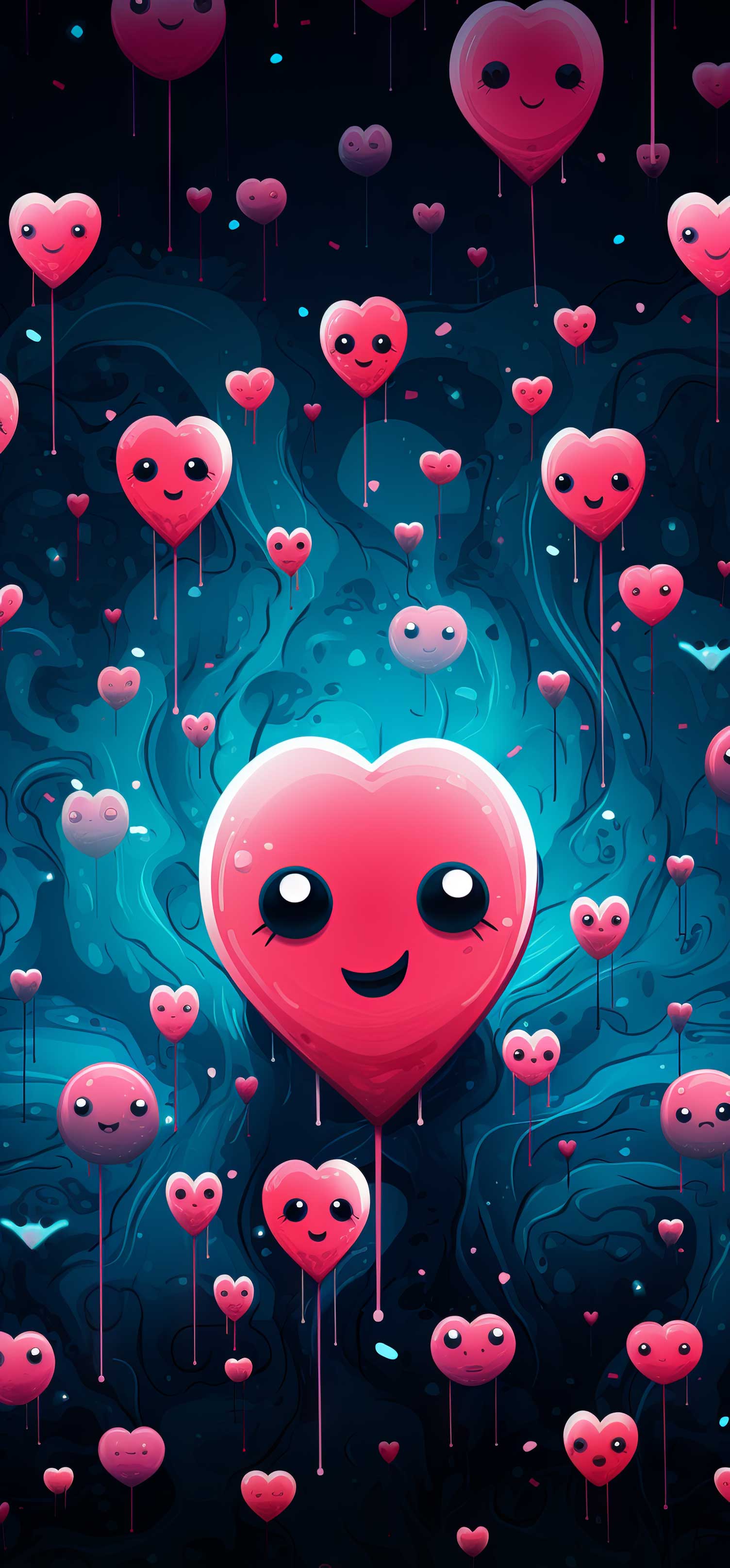 Preview for Whimsical-heart-balloons-art-heart-phone-background-ecb4e