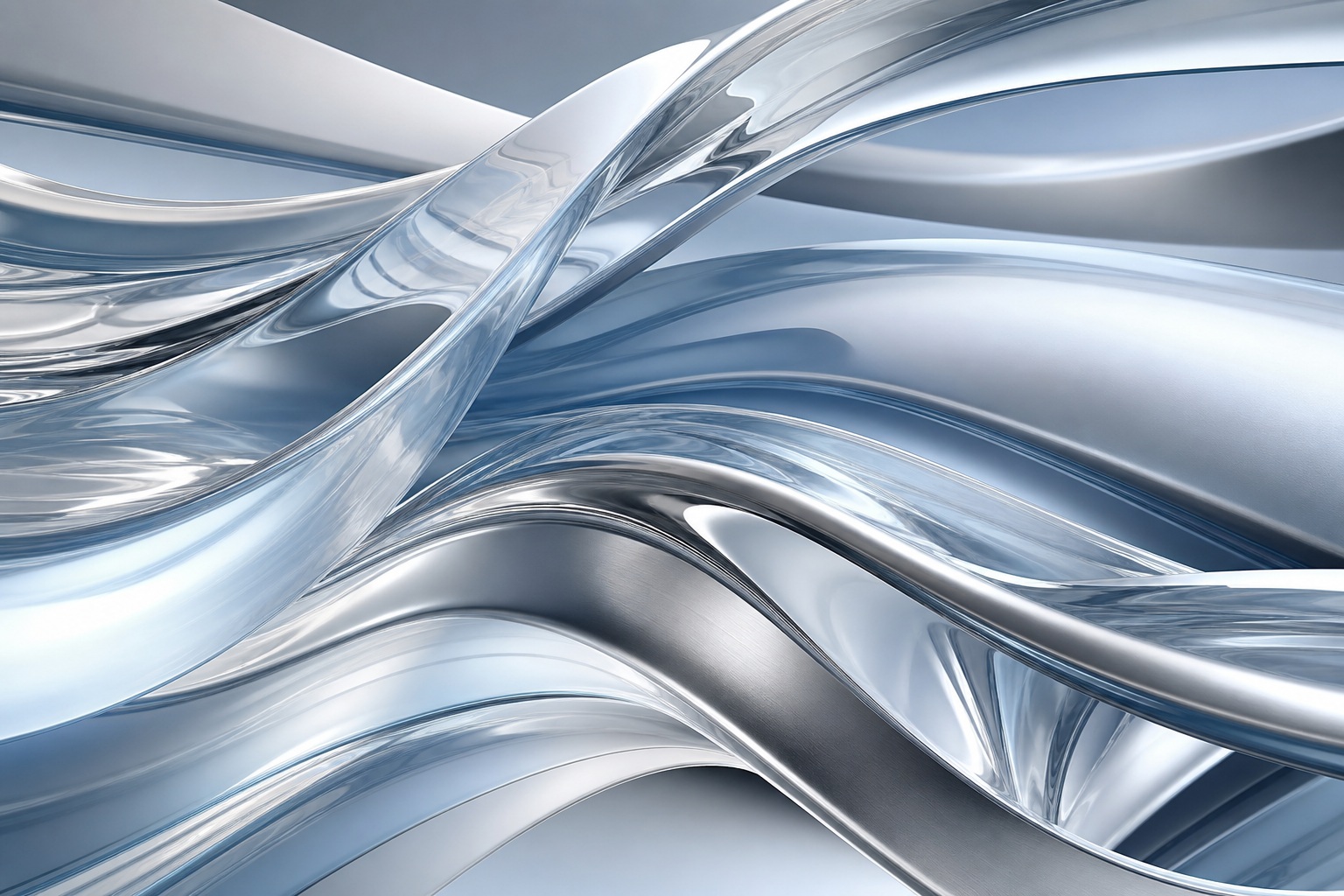 Preview for Ice Silver Chrome Ribbons Stock Background