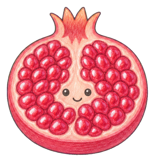 Preview for Pomegranate Half Sticker With Visible Seeds