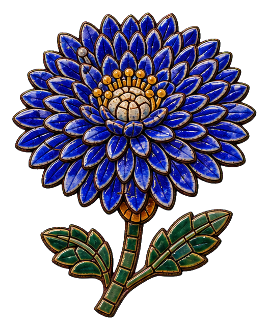 Preview for Cobalt Chrysanthemum Sticker