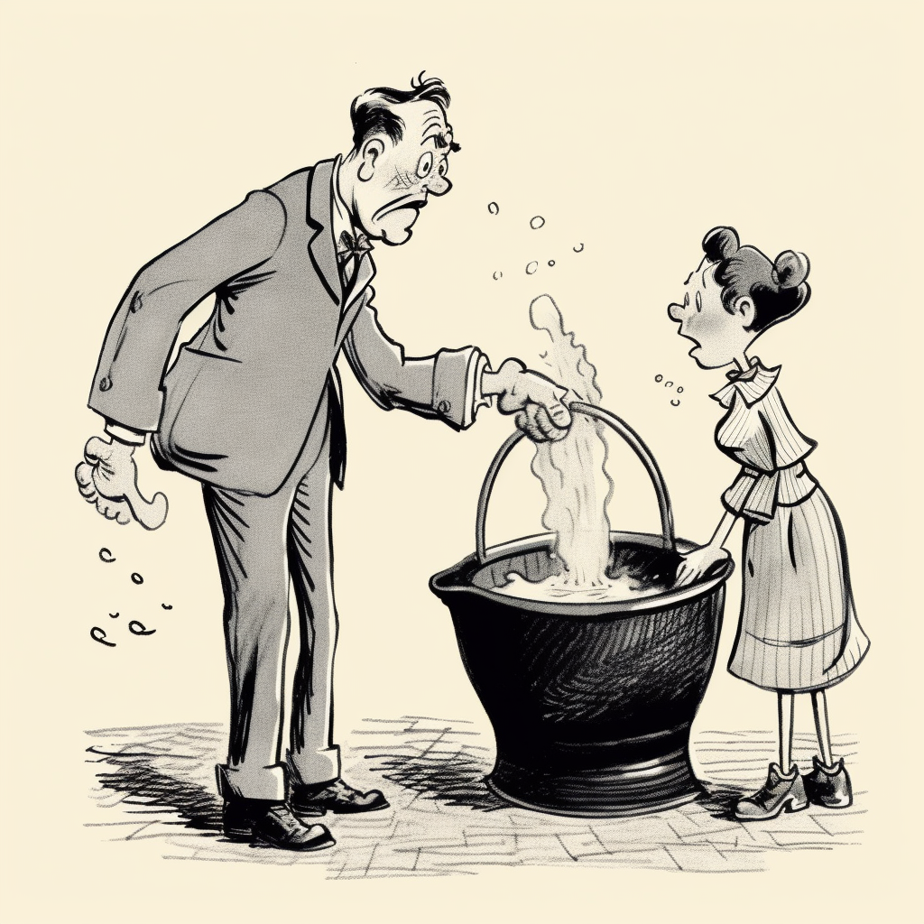 Preview for Man-girl-stirring-cauldron-vintage-meme-background-398c1