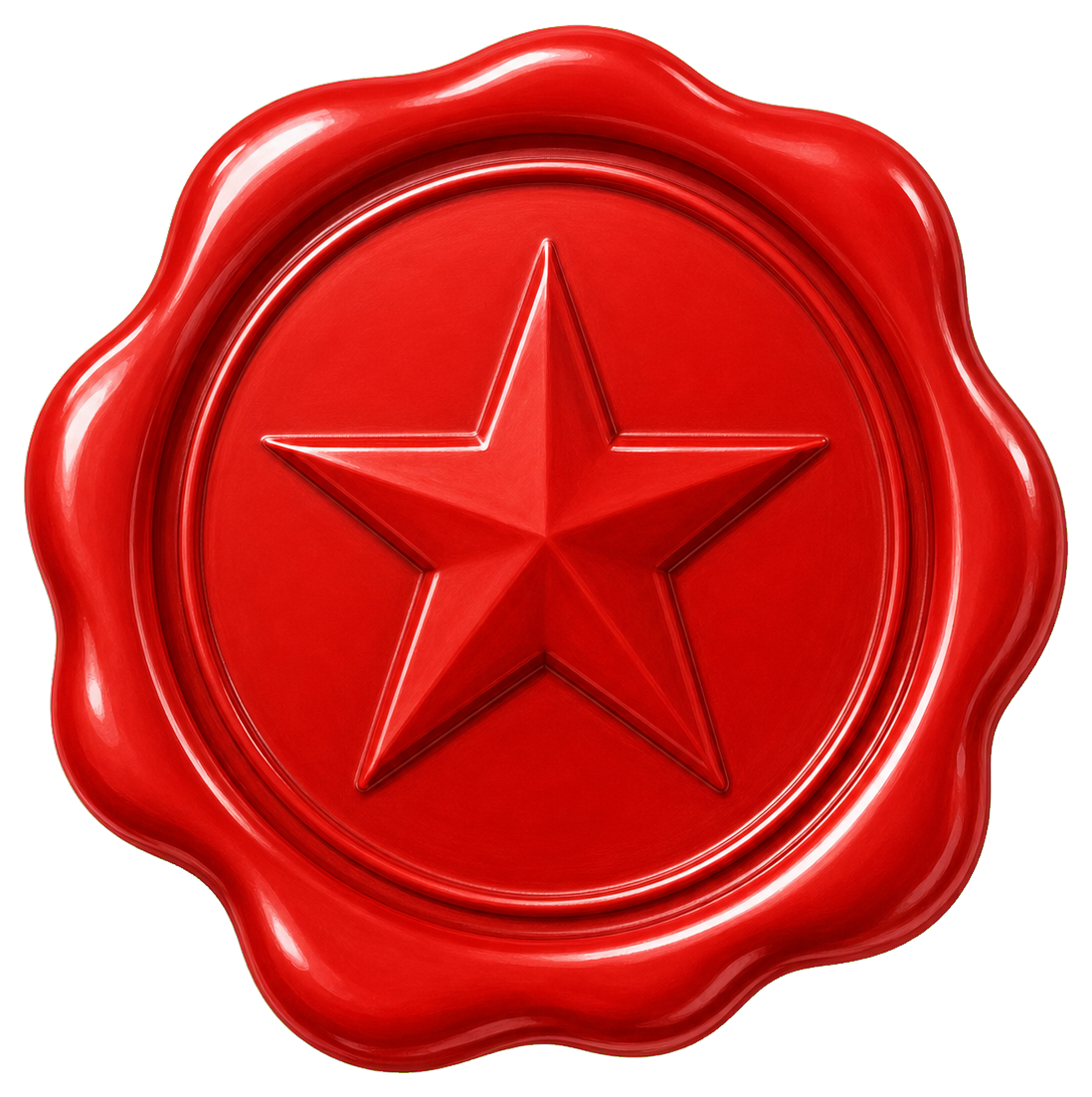 Preview for Red Wax Star Seal Sticker