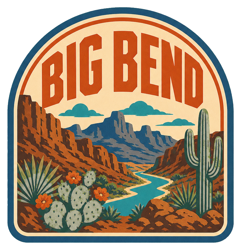 Preview for Big Bend Desert Canyon Retro Texas Sticker