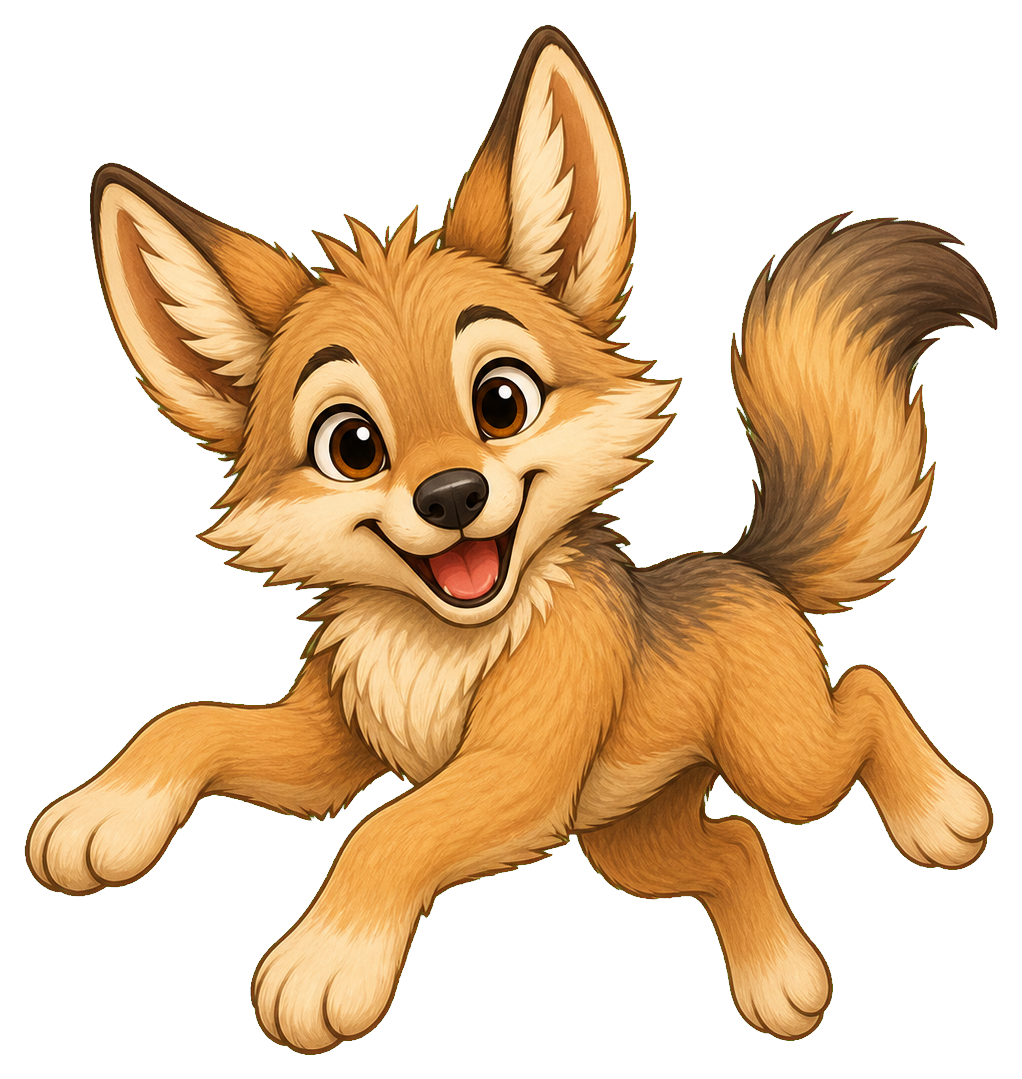 Preview for Coyote Jump Pose Sticker