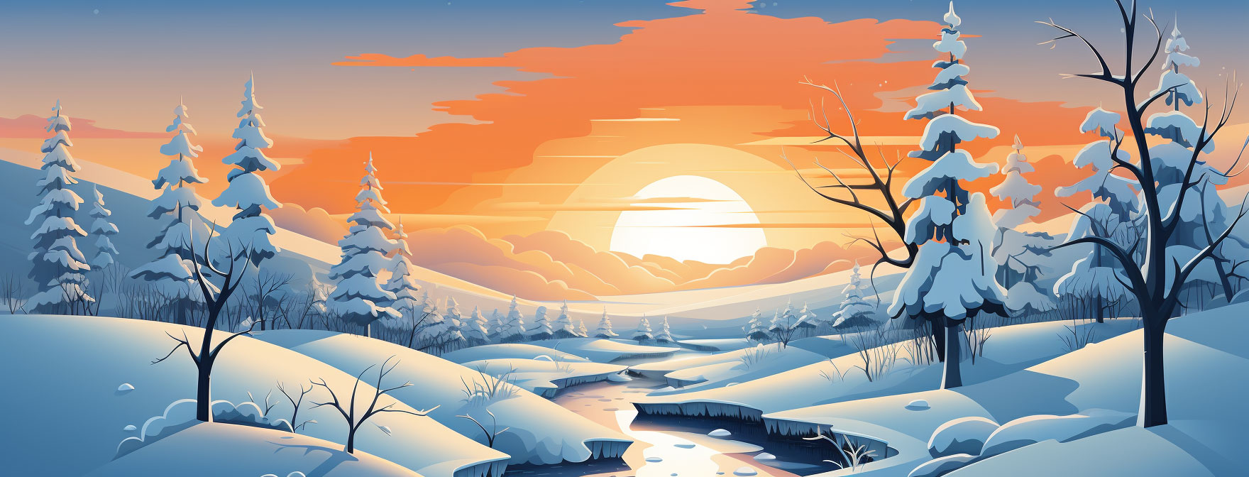 Preview for Serene-winter-landscape-sunset-christmas-cover-background-08240