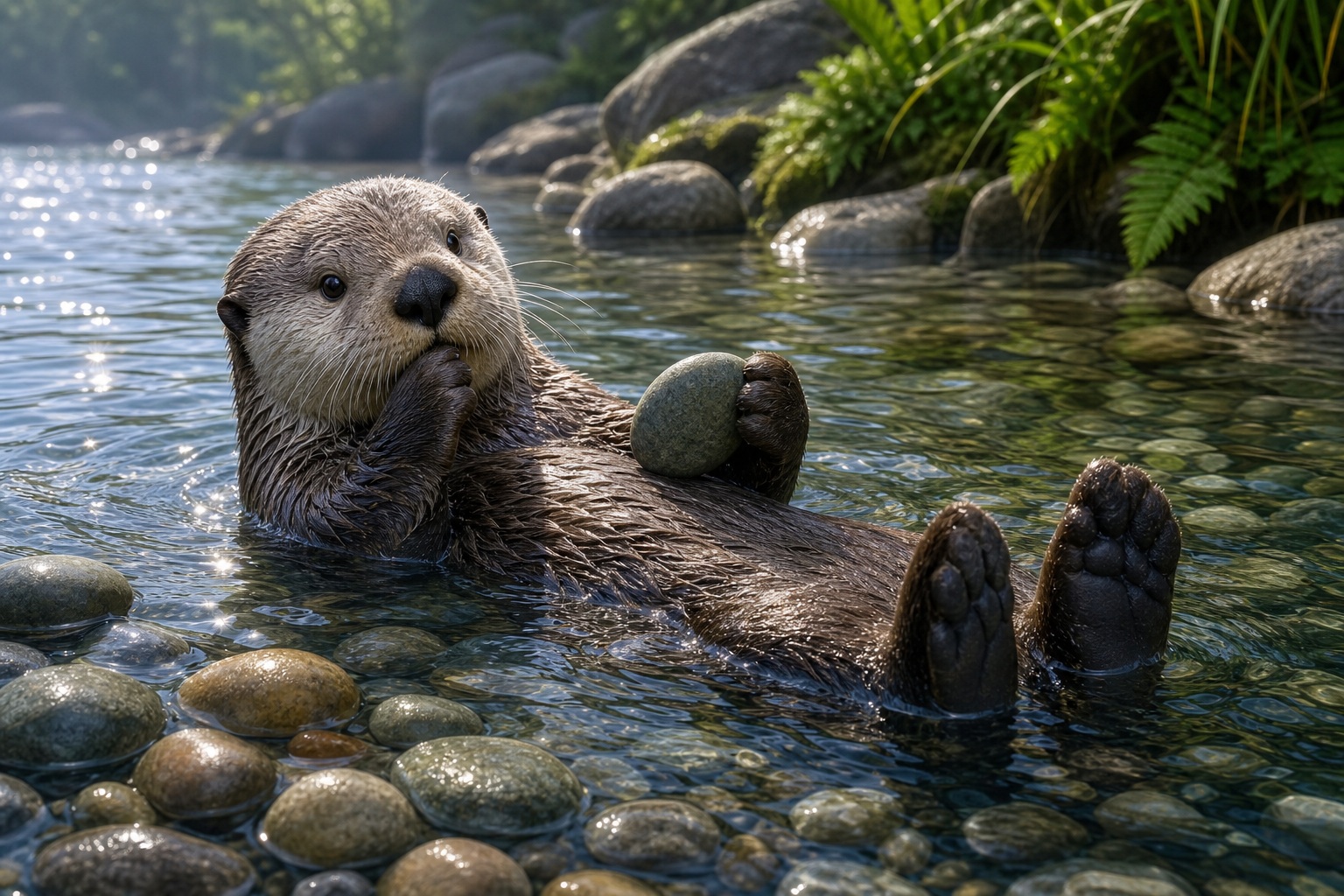 Preview for Otter Pebbles Stock Background